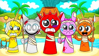 SPRUNKI but THEY SURVIVED STRANDED On A Island Incredibox Sprunki Animation [upl. by Briano]