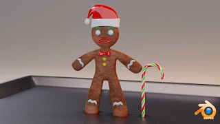 Gingerbread Man Rigged Lowpoly  Blender Eevee  Product Scene Walkthrough [upl. by Evans189]