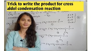 Trick to write the product for cross aldol condensation reaction class 12 [upl. by Annaig]