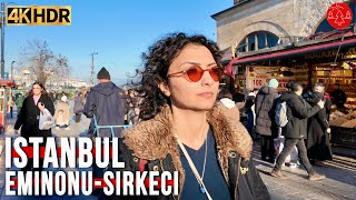 Istanbul Turkey Old City Center Eminönü BazaarSirkeci 4K HDR Walking Tour Video 2024 [upl. by Ahsitneuq959]