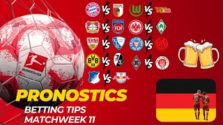 Pronostics Bundesliga  Journee 11  Bayern Munich Augsburg  Dortmund Fribourg  Francfort Werder [upl. by Poyssick904]