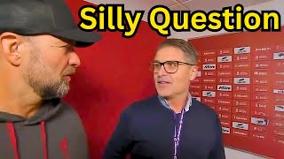 Jurgen Klopps Angry Interview Tells Reporter hes Out of Shape amp Storms Off [upl. by Ynnej]