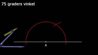 GeometriKonstruere en 75 graders vinkel [upl. by Rolo962]