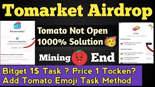 Tomarket Bitget 1 Task  Tomarket Ad Emoji Tg Task Complete  Tomarket Price Prediction Withdrawal [upl. by Christenson]