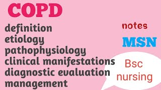 COPD chronic obstructive pulmonary diseasemsn bsc nursing 2nd year [upl. by Siraval962]