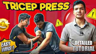 quotTricep Pressquot  full Guide  Use Counter amp Excercises  Arm wrestling [upl. by Lune700]