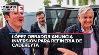 Visita López Obrador refinería de Pemex en Cadereyta Nuevo León  Resumen [upl. by Ethelinda]