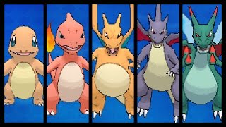 FULL CHARMANDER EVOLUTION TEAM Shiny Charmander Charmeleon Charizard Mega Charizard X and Y [upl. by Daphie]