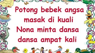 lirik POTONG BEBEK  Lagu Anak  Cipt   Musik Pompi S [upl. by Gavan]