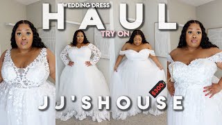 TRYING JJS HOUSE PLUS SIZE WEDDING DRESSES HAUL  Dresses UNDER 300 and big body friendly [upl. by Hamrnand]