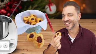 Super einfache Engelsaugen Deine Plätzchen Stars für Weihnachten  Thermomix® Rezept [upl. by Esirrehc912]