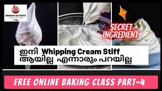 How to Make Whipped Cream Whipped Cream Frosting Whipping Cream Recipe MalayalamBaking Class  4 [upl. by Arretnahs853]