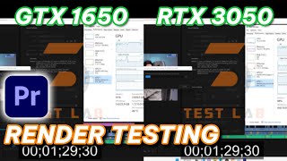 GTX 1650 vs RTX 3050  Premiere Pro render testing [upl. by Shana]