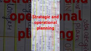 Strategic and operational planning Difference between operational and strategic plan bsc nsg [upl. by Rosalee791]