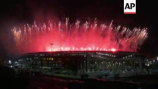 Fireworks over Rio stadium as Paralympics close [upl. by Edialeda554]