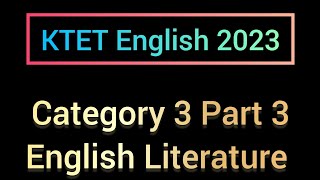 KTET 2023 English Literature [upl. by Paquito]