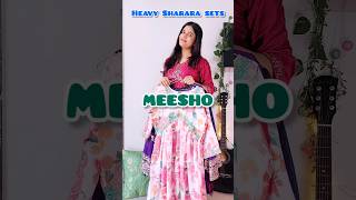 Meesho embroidery sharara set  wedding wear sharara sets haul meeshohaul ashortaday shorts [upl. by Mailli]