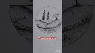 Wonderful scenery art  pencil drawing shorts shortsfeed viralshorts trendingshorts drawing [upl. by Anoyi]