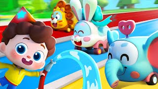 Car Wash Song  Wheels On The Animal Bus  Nursery Rhymes amp Kids Songs  BabyBus [upl. by Carce458]