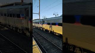 shorts SEPTA LansdaleDoylestown Line Train Departs Ambler TrainStation [upl. by Essiralc]