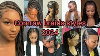 Cornrow braids hairstyles for black women 2024  Braids Hairstyles  Cornrows styles [upl. by Uy759]