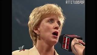 Triple H vs Linda and Shane McMahon w The Rock Linda Slaps Stephanie [upl. by Aremmat]