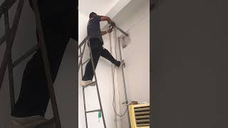 air conditioner installation wall drilling process [upl. by Nawiat84]