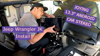 Jeep Wrangler JK Joying 133quot Android Radio Installation [upl. by Philo]