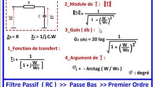 Filtre Passif RC PASSE BAS premier ordre [upl. by Maffei575]