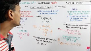 5 Integers Multiplication And Division Of Integers Maths Class 7 Chapter 1  Class 7 Maths CBSE [upl. by Allan620]