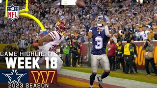 Dallas Cowboys vs Washington Commanders Game Highlights  NFL 2023 Week 18 [upl. by Yesnil]