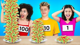 100 LAYERS CHALLENGE  Giant Food And Extreme Challenge By 123 GO LIVE [upl. by Eartha]