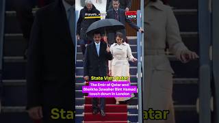 The Emir of Qatar and Sheikha Jawaher bint Hamad touch down in London qatar royalvisit uk [upl. by Arraic405]