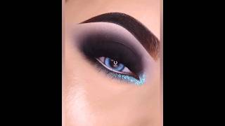 Sparkly Black Smokey Eye Makeup 🖤 🩵 makeupartist youtubeshorts youtube shorts trending fyp [upl. by Freeland]