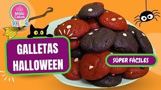 ¡Galletas Red Velvet de Halloween 🎃🍪 nos adelantamos con una receta espeluznante y deliciosa [upl. by Kelsi]