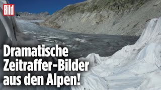 Schweizer Gletscher schmelzen in Rekordzeit  ZeitrafferVideo [upl. by Kabob]