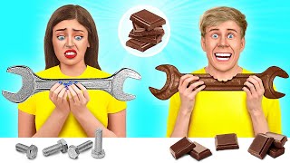 Real Food vs Chocolate Food Challenge  Eating Only Sweet 24 Hours by Multi DO Challenge [upl. by Kari804]