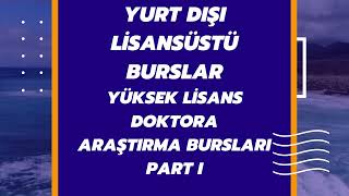 Lisansüstü Yurt Dışı Bursları  YLSY Jean Monnet Fulbright ve Diğerleri  Part 1 [upl. by Hen]