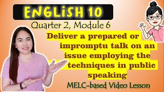 PreparedImpromptu Speech PUBLIC SPEAKING GRADE 10 MELCbased VIDEO LESSON  QUARTER 2 MODULE 6 [upl. by Znarf]