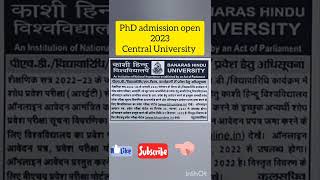 GOOD NEWS ll PhD admission open phdadmission2022 bhu पीएचडी में प्रवेश शुरू जेआरएफ वालों को मौका [upl. by Lisabet]