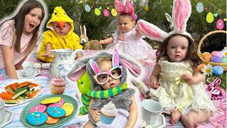 REBORN TODDLER MITCHELL CRASHES OUR EASTER TEA PARTY [upl. by Aikrehs]