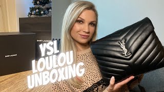 YSL UNBOXING  REVIEW  SAINT LAURENT MEDIUM LOULOU BAG [upl. by Adnilra]