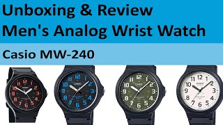 Casio Mens Resin Analog Wrist Watch 44mm MW240 Series Unboxing amp Review [upl. by Alverson]