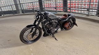 Harley Davidson 48 Forty Eight 1200  Custom Bobber with Big Spoke [upl. by Eyllom]