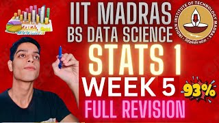 Statistics 1 Week 5 ALL Concepts amp Formulas Explained Qualifier Revision IIT Madras BS Data Science [upl. by Wohlert228]