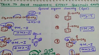 Trick to solve Mesomeric Effect Questions EasilyGeneral organic chemistryGOC [upl. by Hotze]