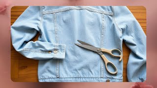 🌻Recycling Jean coat denim coat  Italian style stitching💝 [upl. by Cassandre949]