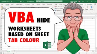 Excel VBA to Hide Worksheets Based on Sheet Tab Colour [upl. by Schreck357]