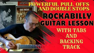 ROCK AND ROLL ROCKABILLY GUITAR LESSON WITH TABS AND BACKING TRACK [upl. by Ocana612]