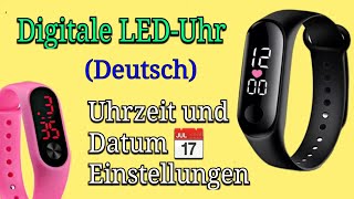 Wie stellt man Uhrzeit und Kalender Digitalen LEDUhr  LED Watch Einstellung [upl. by Shah]